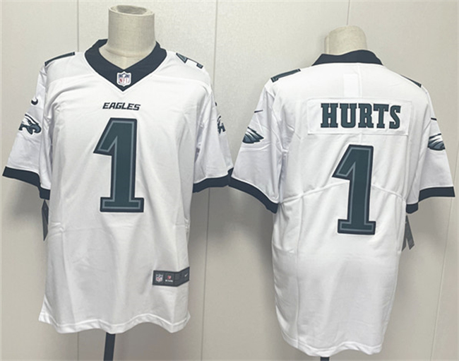 Men's White Philadelphia Eagles #1 Jalen Hurts 2024 New Vapor Untouchable Limited Stitched Football Jersey